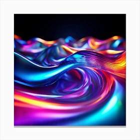 3d Light Colors Holographic Abstract Future Movement Shapes Dynamic Vibrant Flowing Lumi (13) Canvas Print