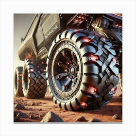 A Detailed Close Up Of The Tires Of The Mars Dominator Canvas Print