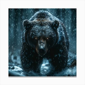 Grizzly Bear In The Snow Canvas Print