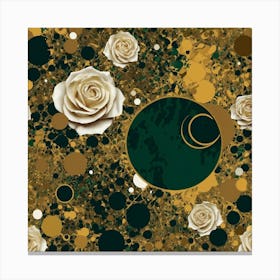 Gold And White Roses Canvas Print