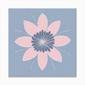 A White And Pink Flower In Minimalist Style Square Composition 274 Canvas Print