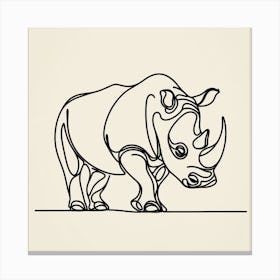 Rhinoceros Picasso style 3 Canvas Print