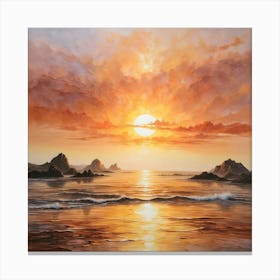 Sunset On The Beach Canvas Print