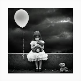 Little Girl With Balloon 1 Canvas Print