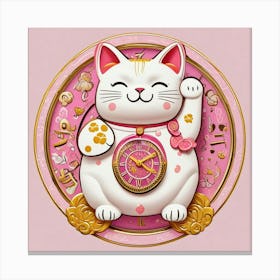 Triangle Geometric Clock Booble Marble Clock Frida Kahlo Clock Prismfold Clock Karma That Goes Around, Comes Around Circle Quote Clock Lucky Cat Clock (33) Canvas Print