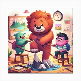 Bear In The Classroom Canvas Print