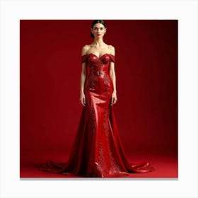 Red Evening Gown 3 Canvas Print