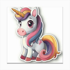 Unicorn Sticker 48 Canvas Print