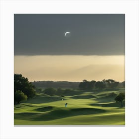 Golfer On A Golf Course Canvas Print