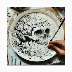 Skull Plate Canvas Print