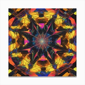 Octagonal Fractal Patternradiant Multicolour Luminousneonsynthography Abstract By Jacob Law 669169604 (1) Canvas Print