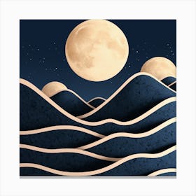 Moon And Waves 29 Canvas Print