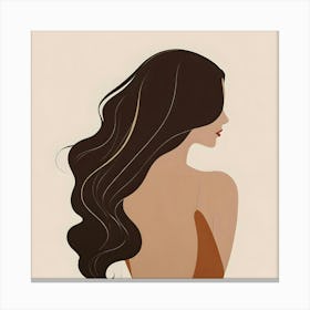 Portrait Of A Woman With Long Hair Canvas Print