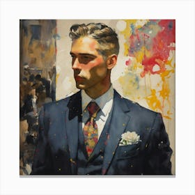 Man In Suit, abstract art Canvas Print