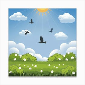 Birds In The Sky Canvas Print