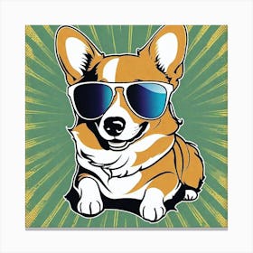 Corgi In Sunglasses 24 Canvas Print