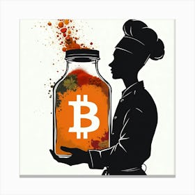 Bitcoin In A Jar Canvas Print