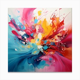 AI Chromatic Canvas: A Kaleidoscope of Abstract Hues  Canvas Print