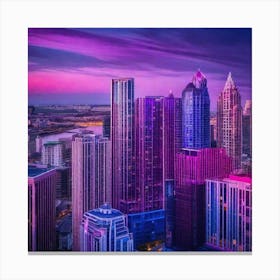 Atlanta Skyline At Dusk Canvas Print
