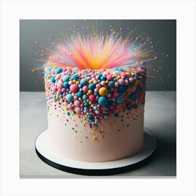 Birthday Cake Explosion Canvas Print