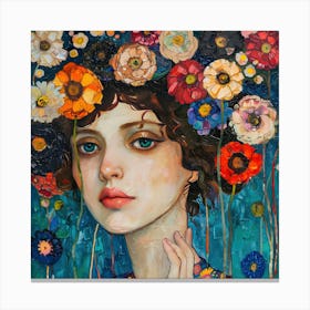 Blossoming Muse: A Homage to Jugendstil Canvas Print