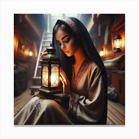 Muslim Girl With Lantern7 1 Canvas Print