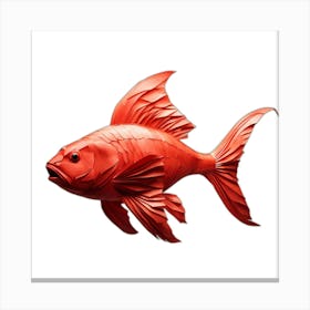 Vibrant red origami fish Canvas Print