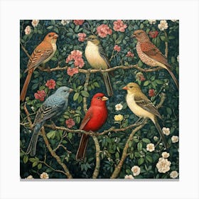 Birds In A Tree Art 20 Canvas Print