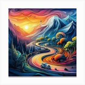 Road To The Sunset Canvas Print