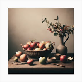 Apples In A Bowl Canvas Print