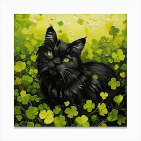 Shamrock Cat 2 Canvas Print