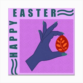 Happy Easter Square Canvas Print