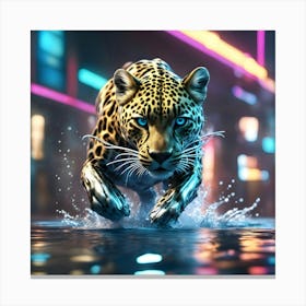 Leopard In The City Canvas Print