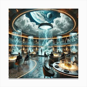 A Luxurious Science Fiction Restaurant Named The Canvas Print