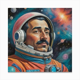 Cosmic Explorer Portrait Of An Astronaut Among The Stars (5) Canvas Print