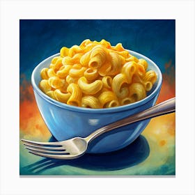 Bowl Of Macaroni And Cheese Canvas Print