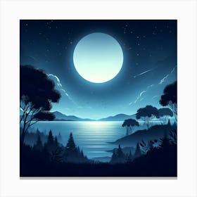 Moonlight Landscape Canvas Print