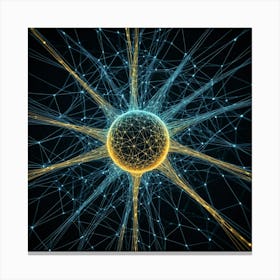 3d Rendering Of A Neuron Canvas Print