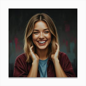 Portrait Of A Smiling Woman Canvas Print