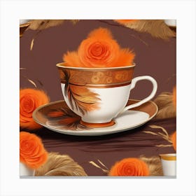 Teacups And Roses Canvas Print