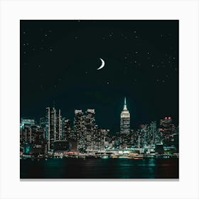 New York City Skyline At Night Canvas Print