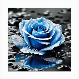 Blue Rose In Water 2 Canvas Print