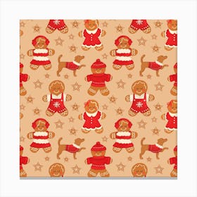 Christmas Gingerbread Family Canvas Print