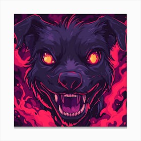 Scary Dog Emoji Dynamic Background 8 Canvas Print