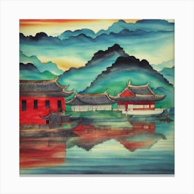 Chinese Village Canvas Print