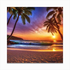 Sunset At The Beach 365 Canvas Print