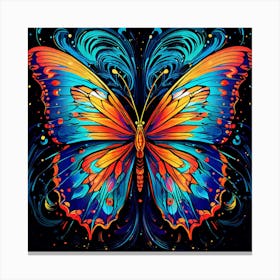 Butterfly On A Black Background art print Canvas Print