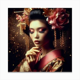 Japan Traditional Geisha Illustration By Ad 11 Canvas Print