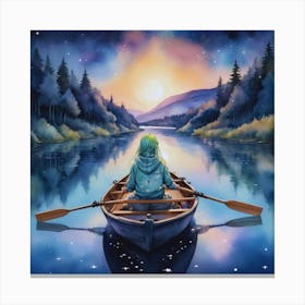 Girl In A Boat 3 Canvas Print