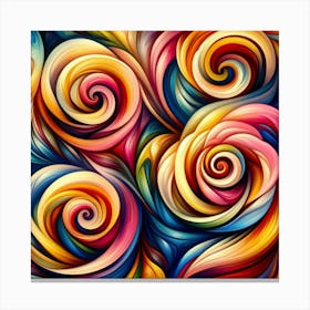 Abstract Colorful Swirls Canvas Print